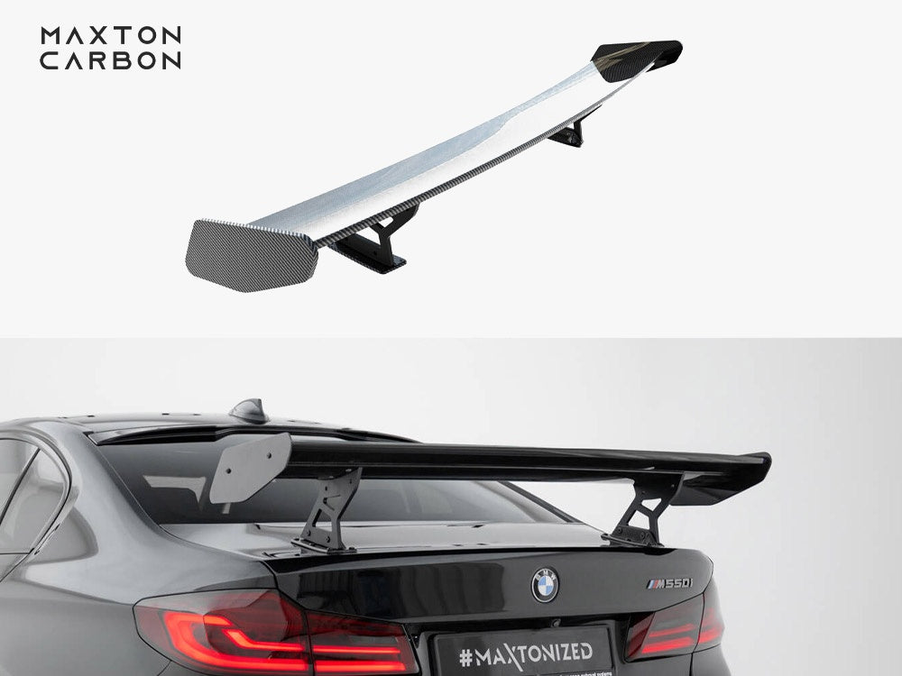Carbon Spoiler With Internal Brackets Uprights compatible with BMW 5 / M5 Sedan G30 / F90