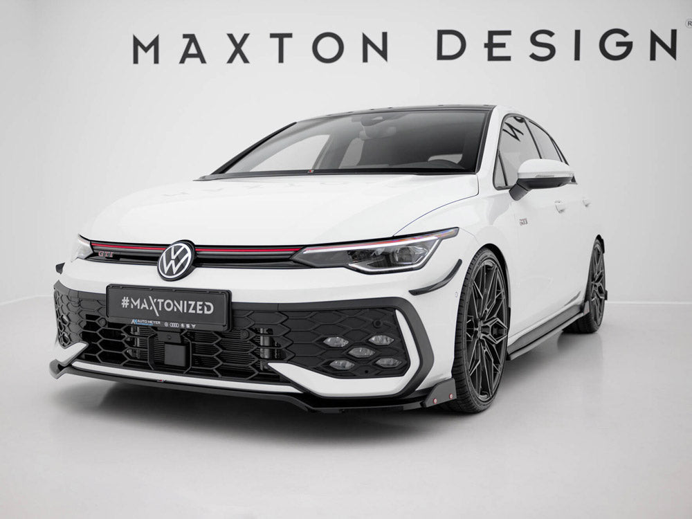Front Splitter V.3 + Flaps compatible with Volkswagen Golf GTI / GTE / R-Line Mk8 Facelift