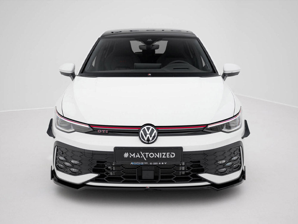 Front Splitter V.3 + Flaps compatible with Volkswagen Golf GTI / GTE / R-Line Mk8 Facelift