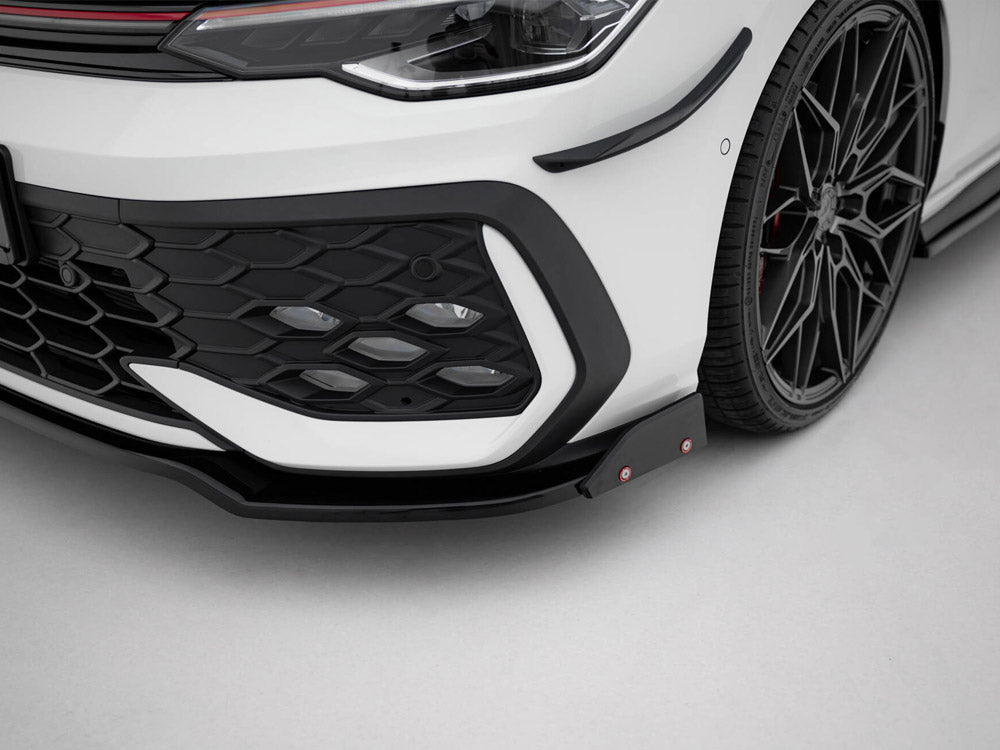 Front Splitter V.3 + Flaps compatible with Volkswagen Golf GTI / GTE / R-Line Mk8 Facelift