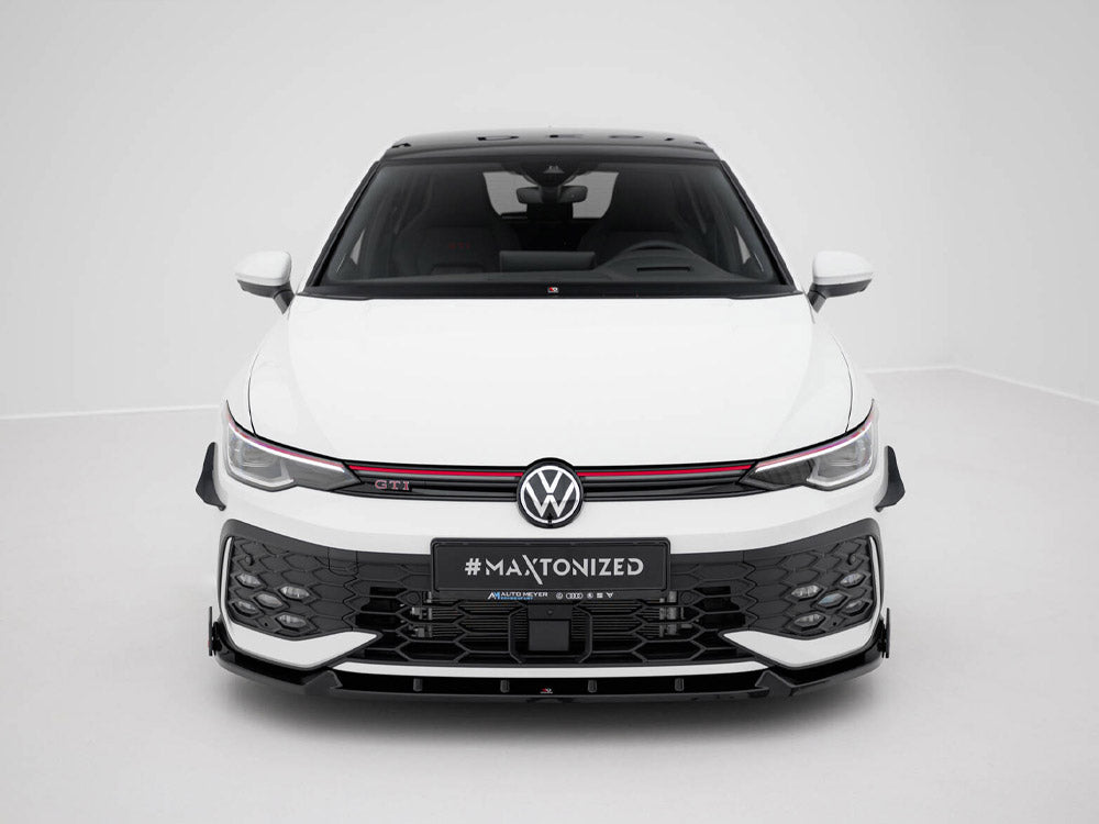 Front Splitter V.2 + Flaps compatible with Volkswagen Golf GTI / GTE / R-Line Mk8 Facelift
