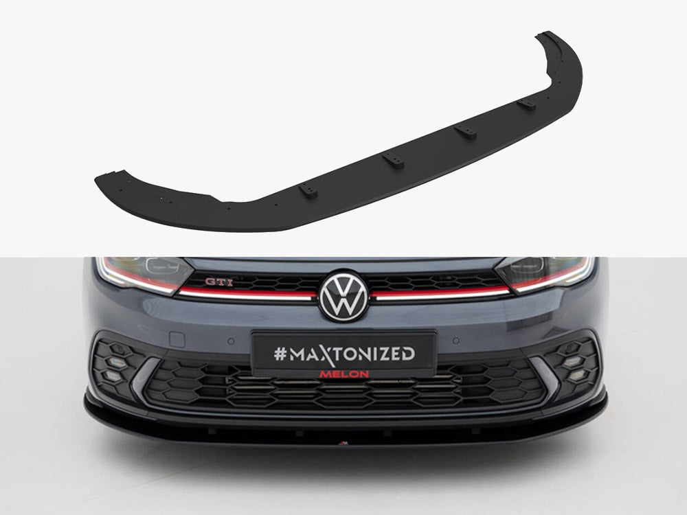 Street PRO Front Splitter compatible with Volkswagen Polo GTI / R-Line Mk6 Facelift