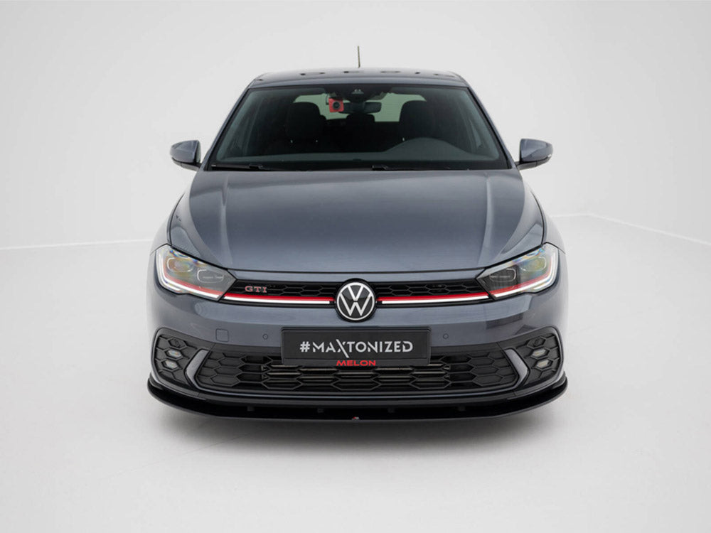 Street PRO Front Splitter compatible with Volkswagen Polo GTI / R-Line Mk6 Facelift