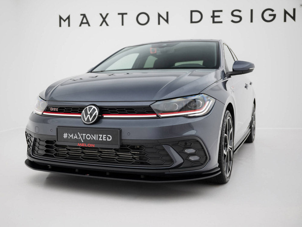 Street PRO Front Splitter compatible with Volkswagen Polo GTI / R-Line Mk6 Facelift