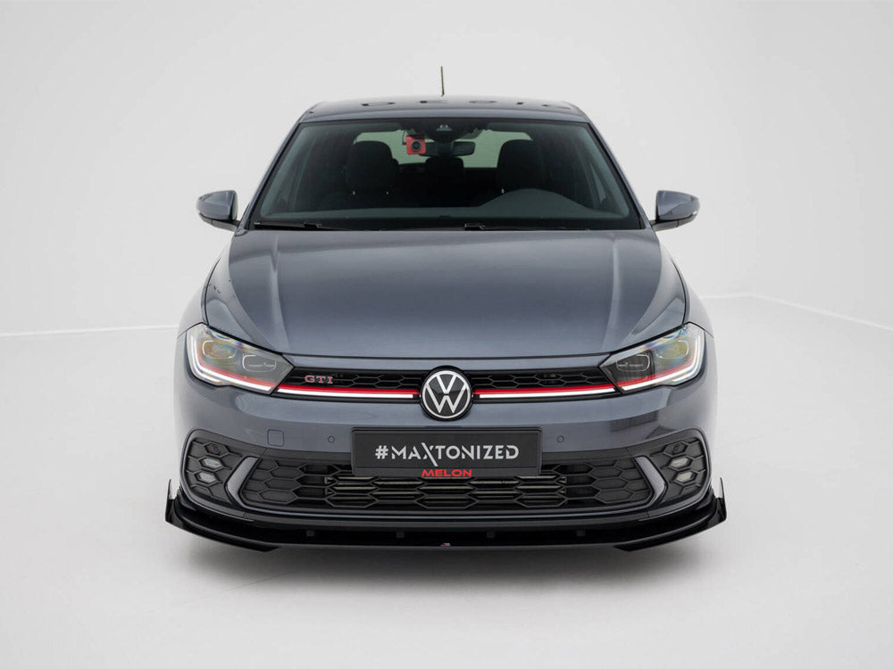 Street PRO Front Splitter + Flaps compatible with Volkswagen Polo GTI / R-Line Mk6 Facelift