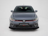 Street PRO Front Splitter + Flaps compatible with Volkswagen Polo GTI / R-Line Mk6 Facelift