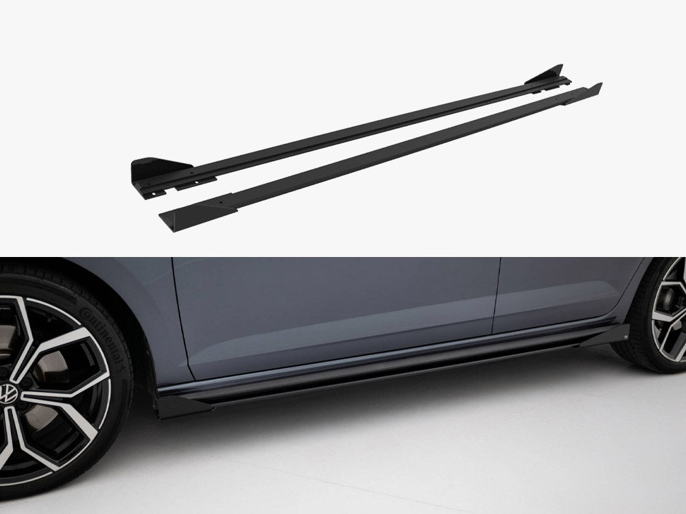 Street PRO Side Skirt Diffusers + Flaps compatible with Volkswagen Polo GTI / R-Line Mk6 Facelift
