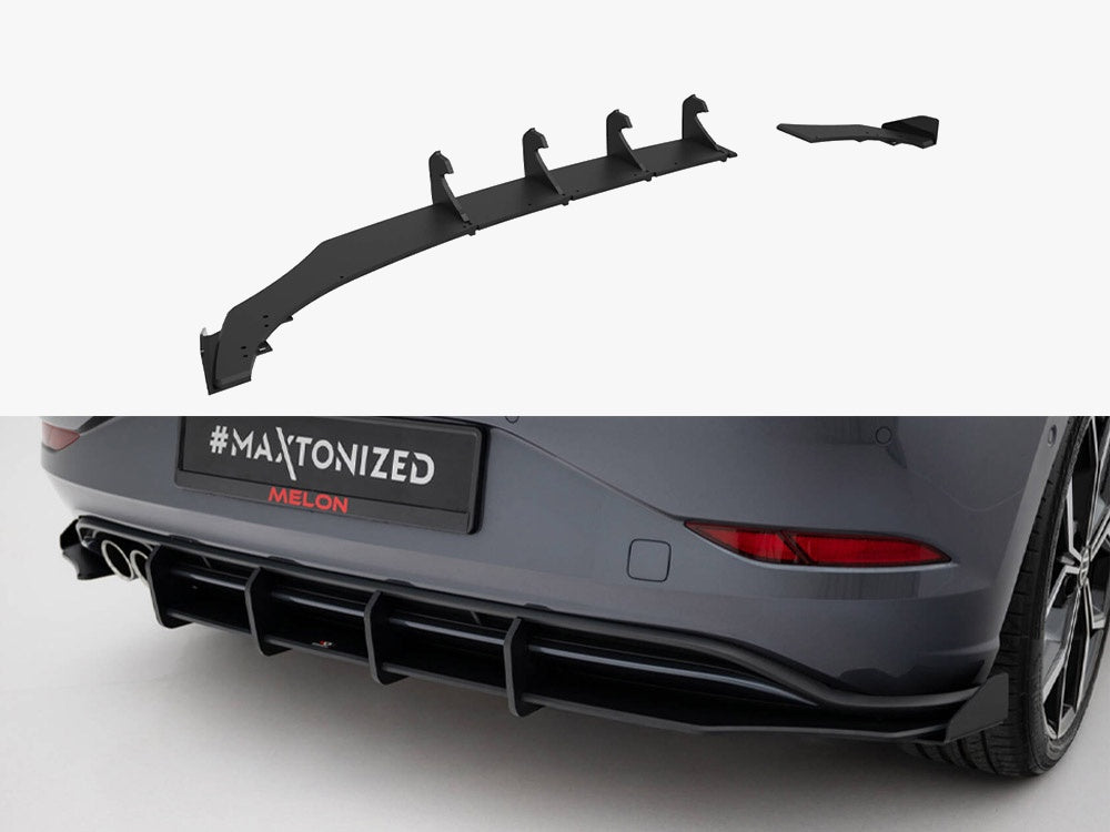 Street PRO Rear Diffuser + Flaps compatible with Volkswagen Polo GTI Mk6 Facelift