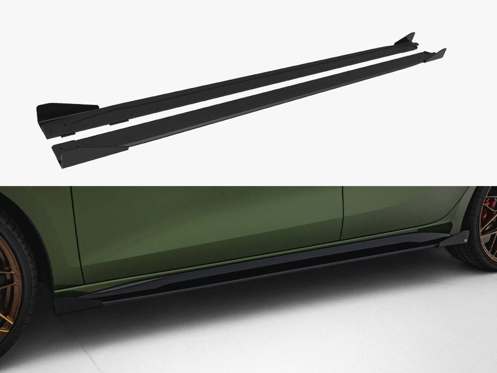Street PRO Side Skirts Diffusers + Flaps compatible with Audi S3 Sportback / A3 S Line Sportback 8Y Facelift