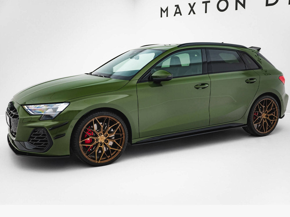 Street PRO Side Skirts Diffusers compatible with Audi S3 Sportback / A3 S Line Sportback 8Y Facelift