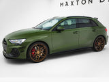 Street PRO Side Skirts Diffusers compatible with Audi S3 Sportback / A3 S Line Sportback 8Y Facelift