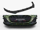 Street PRO Front Splitter V.1 + Flaps compatible with Audi S3 Sportback / A3 S Line Sportback 8Y Facelift