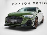 Street PRO Front Splitter V.1 + Flaps compatible with Audi S3 Sportback / A3 S Line Sportback 8Y Facelift