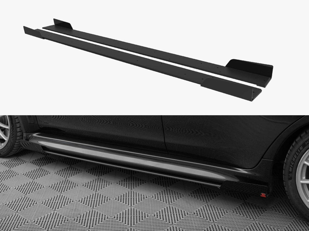 Street PRO Side Skirts Diffusers + Flaps compatible with Mitsubishi Lancer EVO X