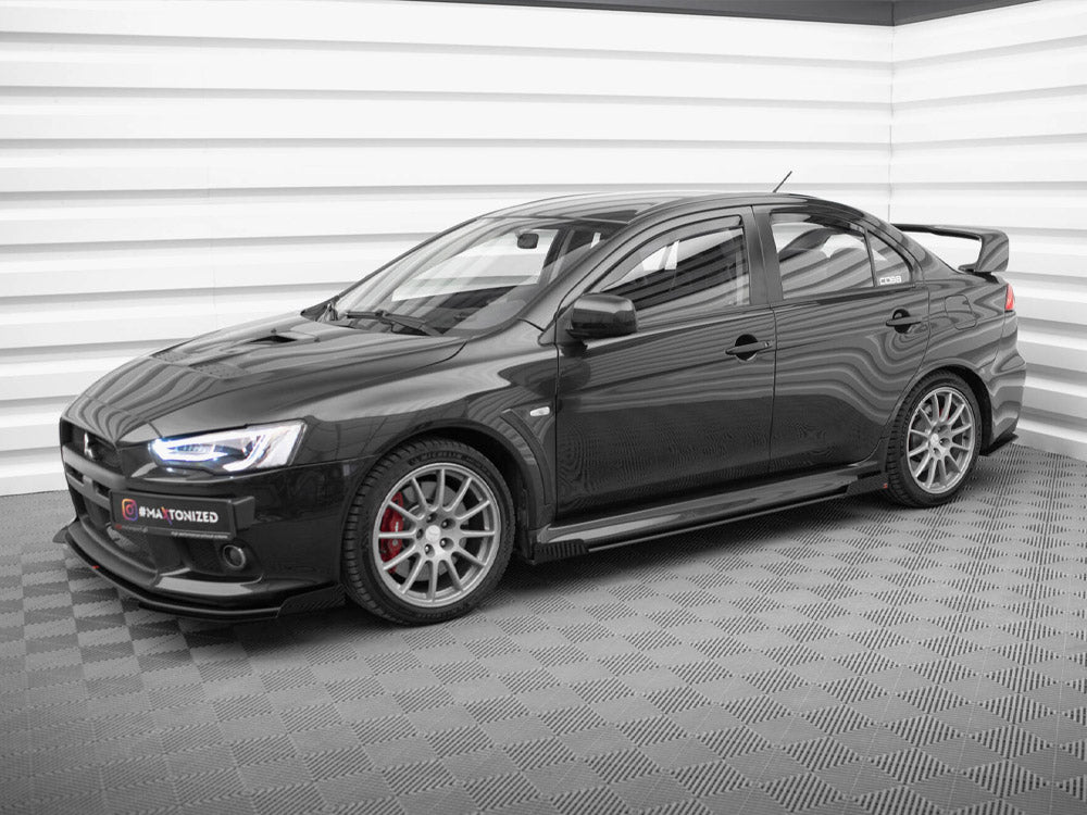 Street PRO Side Skirts Diffusers + Flaps compatible with Mitsubishi Lancer EVO X