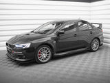 Street PRO Side Skirts Diffusers + Flaps compatible with Mitsubishi Lancer EVO X