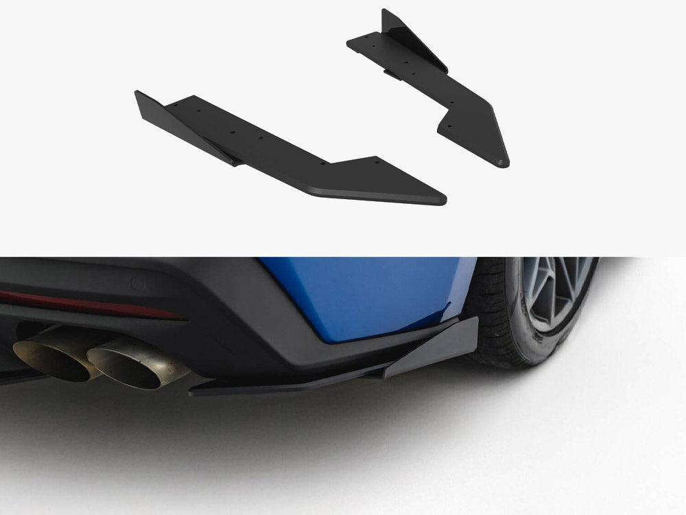 Street Pro Rear Side Splitters + Flaps compatible with Ford Mustang GT Mk7