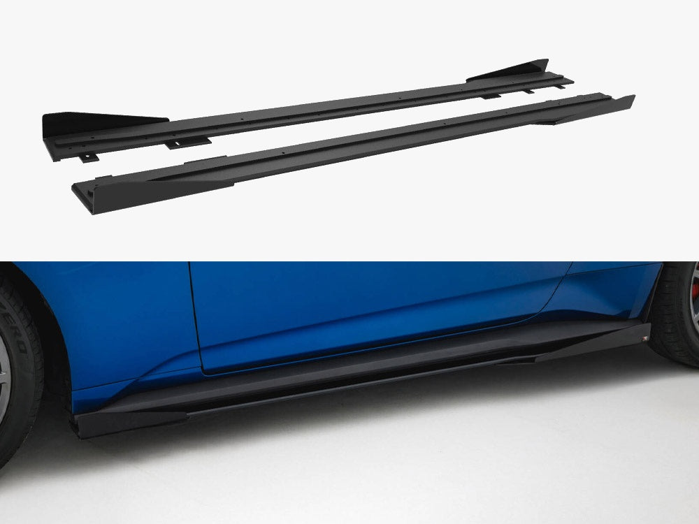 Street PRO Side Skirts Diffusers + Flaps compatible with Ford Mustang GT Mk7