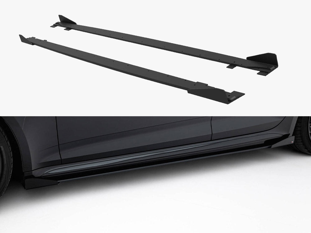 Street PRO Side Skirts Diffusers + Flaps compatible with Audi RS 5 Sportback F5