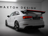 Carbon Spoiler With External Brackets Uprights + LED compatible with Audi A3 / A3 S Line / S3 / RS 3 Sedan 8V / 8V Facelift