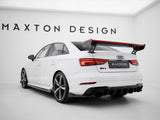 Carbon Spoiler With External Brackets Uprights + LED compatible with Audi A3 / A3 S Line / S3 / RS 3 Sedan 8V / 8V Facelift