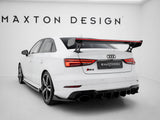 Carbon Spoiler With External Brackets Uprights + LED compatible with Audi A3 / A3 S Line / S3 / RS 3 Sedan 8V / 8V Facelift