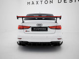 Carbon Spoiler With External Brackets Uprights + LED compatible with Audi A3 / A3 S Line / S3 / RS 3 Sedan 8V / 8V Facelift