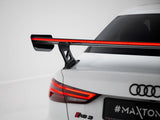 Carbon Spoiler With External Brackets Uprights + LED compatible with Audi A3 / A3 S Line / S3 / RS 3 Sedan 8V / 8V Facelift