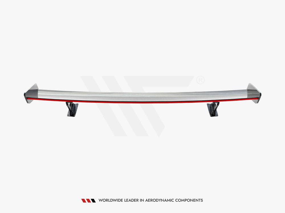 Carbon Spoiler With External Brackets Uprights + LED compatible with Audi A3 / A3 S Line / S3 / RS 3 Sedan 8V / 8V Facelift