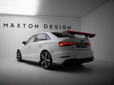 Carbon Spoiler With Internal Brackets Uprights + LED compatible with Audi A3 / A3 S Line / S3 / RS 3 Sedan 8V / 8V Facelift