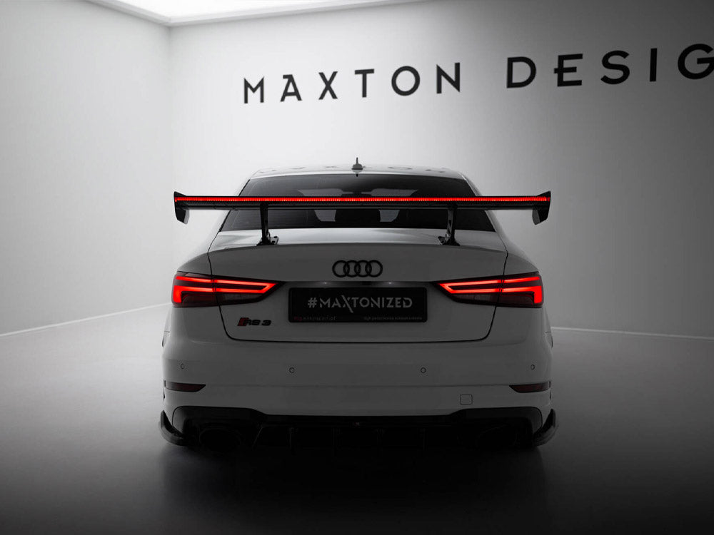 Carbon Spoiler With Internal Brackets Uprights + LED compatible with Audi A3 / A3 S Line / S3 / RS 3 Sedan 8V / 8V Facelift