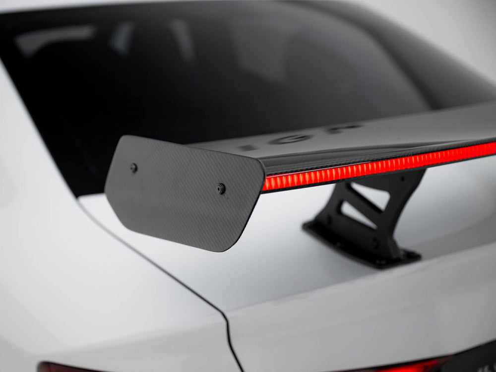 Carbon Spoiler With Internal Brackets Uprights + LED compatible with Audi A3 / A3 S Line / S3 / RS 3 Sedan 8V / 8V Facelift