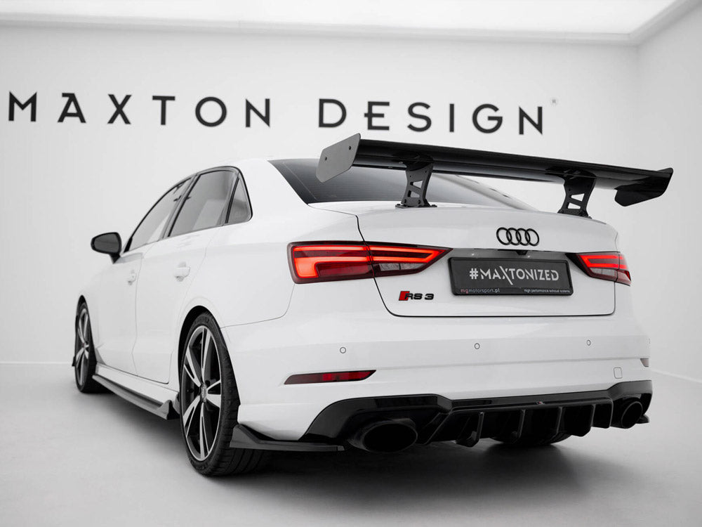 Carbon Spoiler With Internal Brackets Uprights compatible with Audi A3 / A3 S Line / S3 / RS 3 Sedan 8V / 8V Facelift