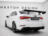 Carbon Spoiler With Internal Brackets Uprights compatible with Audi A3 / A3 S Line / S3 / RS 3 Sedan 8V / 8V Facelift