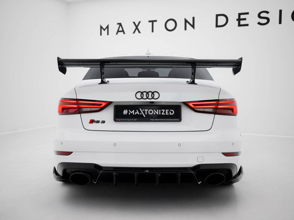 Carbon Spoiler With Internal Brackets Uprights compatible with Audi A3 / A3 S Line / S3 / RS 3 Sedan 8V / 8V Facelift