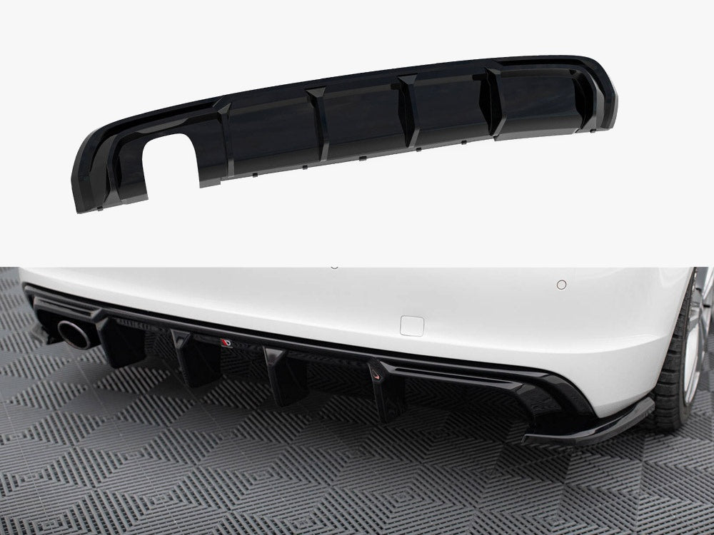 Rear Valance compatible with Audi A3 S Line Sportback 8V (Version with single exhaust tips on one Side)