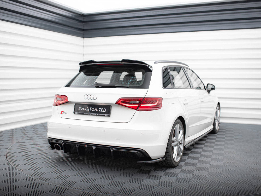 Rear Valance compatible with Audi A3 S Line Sportback 8V (Version with single exhaust tips on one Side)