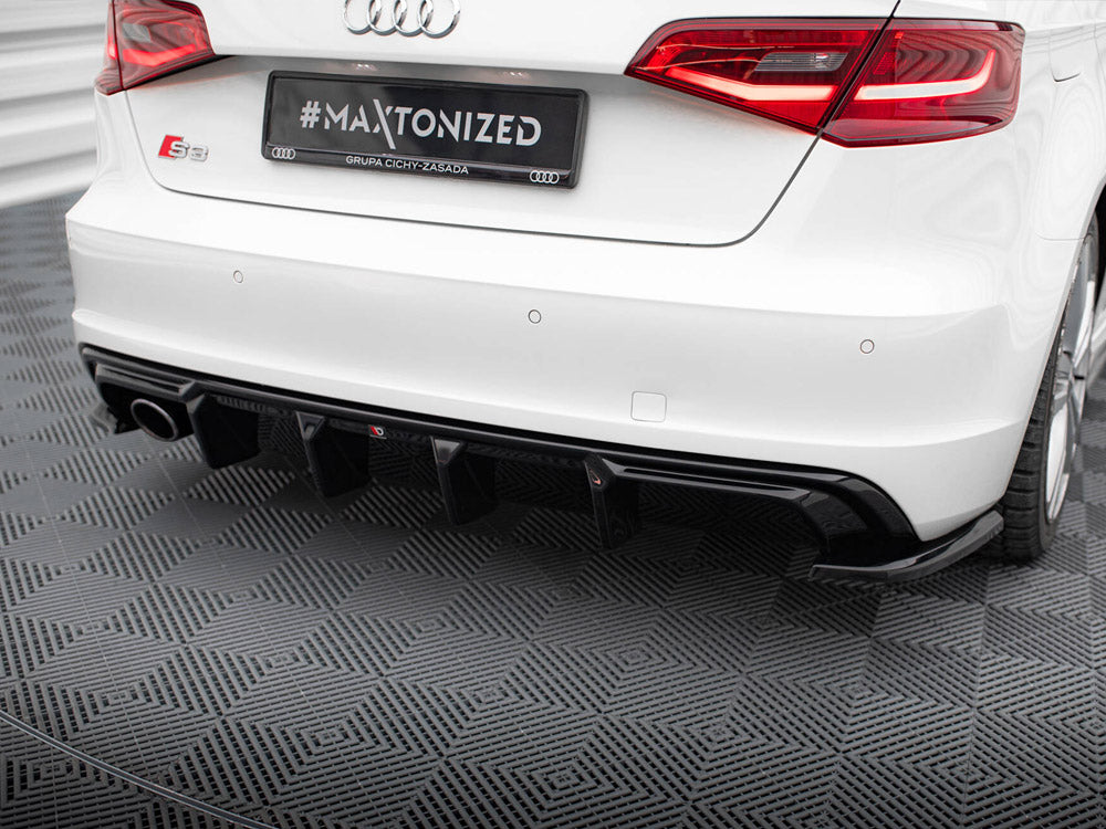 Rear Valance compatible with Audi A3 S Line Sportback 8V (Version with single exhaust tips on one Side)