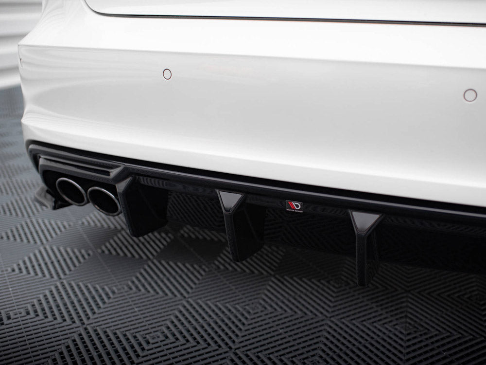 Rear Valance compatible with Audi A3 S Line Sportback 8V (Version with dual exhausts tips on one Side)