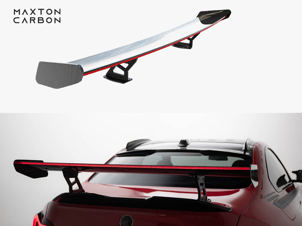 Carbon Spoiler With Internal Brackets Uprights + LED compatible with BMW M2 G87