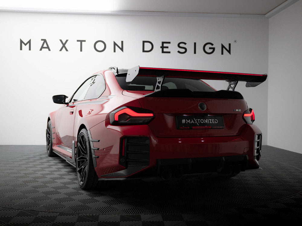 Carbon Spoiler With Internal Brackets Uprights + LED compatible with BMW M2 G87