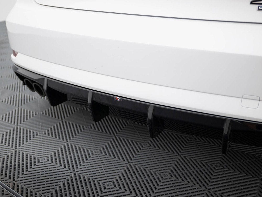 Rear Valance compatible with Audi A3 Sedan 8V Facelift (Version with dual exhaust tips on one Side)