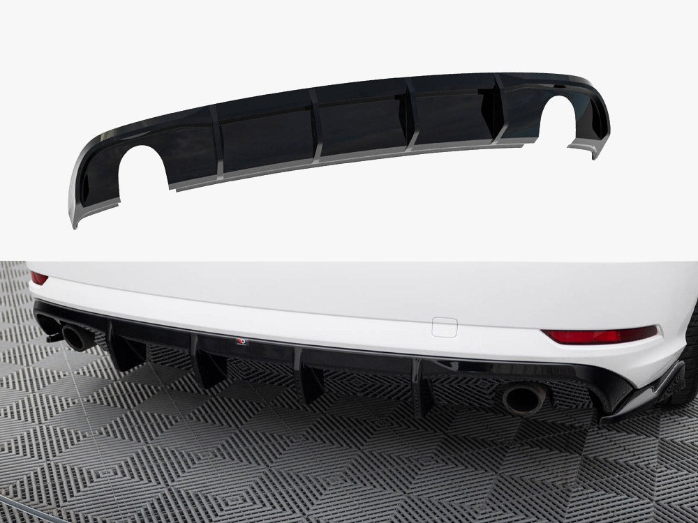Rear Valance compatible with Audi A3 Sedan 8V Facelift (Version with single exhaust tips on both sides)