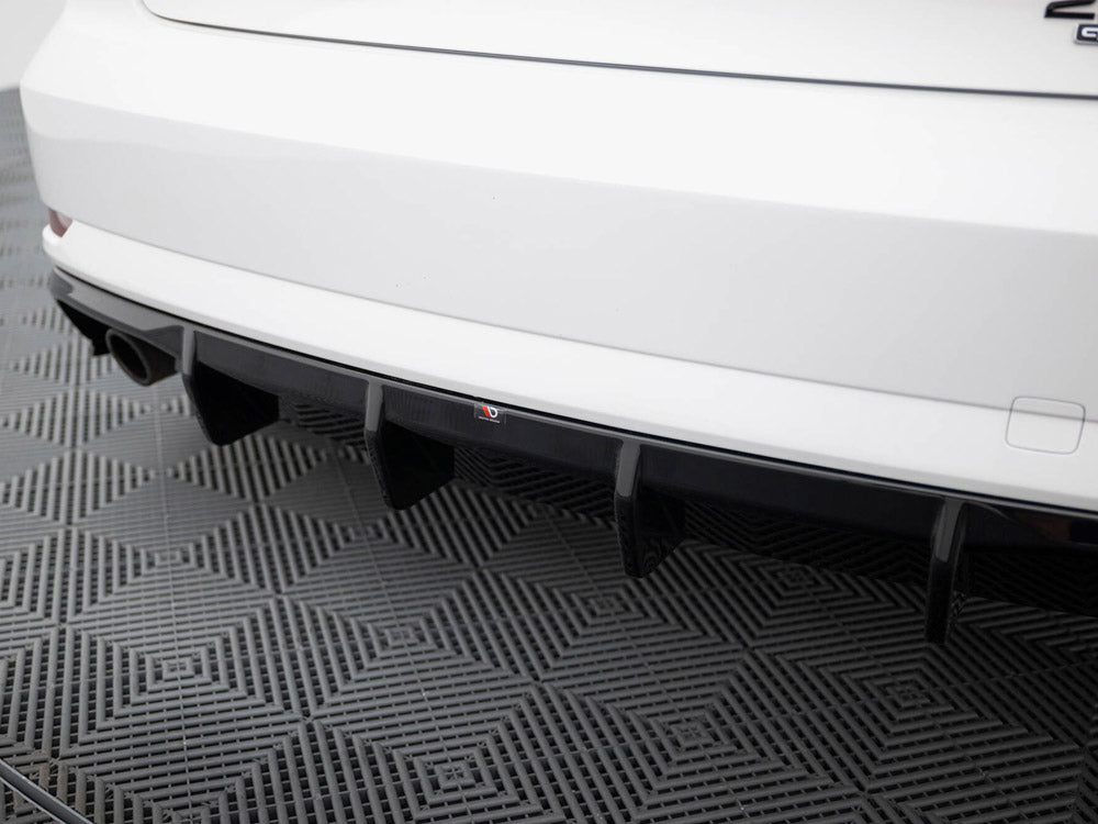 Rear Valance compatible with Audi A3 Sedan 8V Facelift (Version with single exhaust tips on both sides)