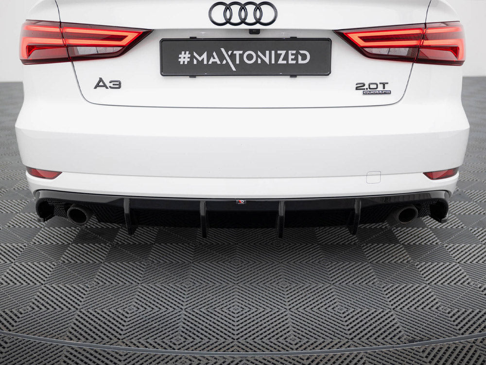 Rear Valance compatible with Audi A3 Sedan 8V Facelift (Version with single exhaust tips on both sides)