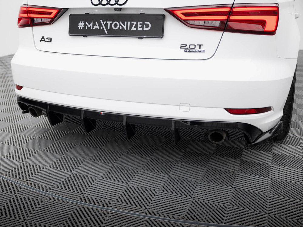Rear Valance compatible with Audi A3 Sedan 8V Facelift (Version with single exhaust tips on both sides)