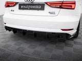 Rear Valance compatible with Audi A3 Sedan 8V Facelift (Version with single exhaust tips on both sides)