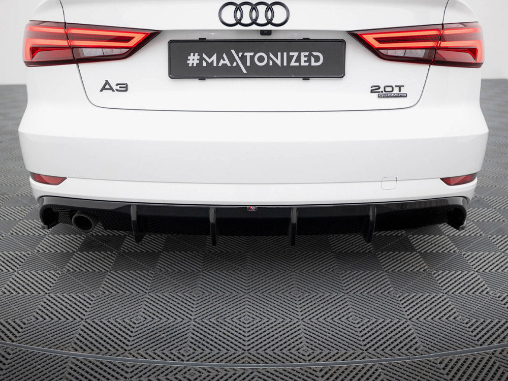 Rear Valance compatible with Audi A3 Sedan 8V Facelift (Version with single exhaust tips on one Side)