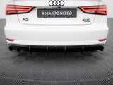 Rear Valance compatible with Audi A3 Sedan 8V Facelift (Version with single exhaust tips on one Side)