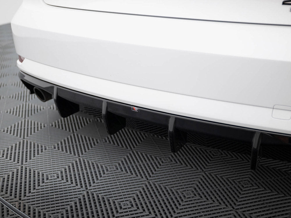 Rear Valance compatible with Audi A3 Sedan 8V Facelift (Version with single exhaust tips on one Side)